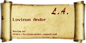 Lovinus Andor névjegykártya